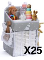 JOBLOT 25 X Grey Hanging Baby Changing Table Nursery Organiser Storage Bags NEW