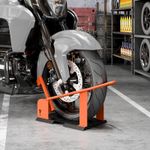 Motorcycle Wheel Chock, 816.5 kg Steel Motorcycle Front Wheel Chock, Orange