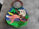 Vintage Bag Plastic Bead Koala Australia Hoop Handle Retro 1970s 1980s Shop Knit