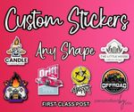 Custom Personalised Printed Vinyl DIE CUT Stickers, Labels Any Shape Logo Design