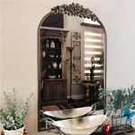 LUVODI Arched Antique Mirror Vintage Mirror for Wall Metal Framed Baroque Mirror