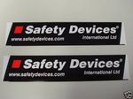 Safety Devices Roll Cage Stickers x 2 - GENUINE ARTICLE