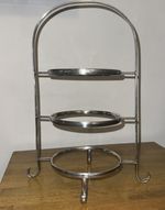 Rare Find Heavy Art Deco Silver Plated Tea Stand Plate Cake Stand (BB)