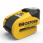 Oxford Quartz XA10 Motorcycle Disc Lock Alarm 10mm Pin Yellow Strong Secure