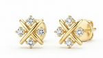 9ct  gold  stud earrings  flower design 12 mm pair in a Luxury Gift box