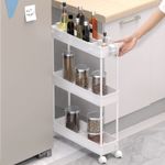 3-5 Tier Storage Trolley Cart Kitchen Bathroom Laundry Narrow Space Rack Rolling