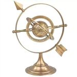 11" Antique Brass Armillary Sphere with Sundial Arrow Nautical Maritime Astrolab