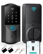 WiFi Smart Lock for Front Door – Firstriver Keyless Deadbolt, Black