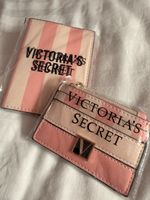 Victoria’s Secret Passport Holder & Cardholder Set Pink Stripe NWT Gift Travel