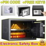 LARGE STEEL SAFE DIGITAL KEY ELECTRONIC SECURITY HOME OFFICE MONEY SAFETY BOX