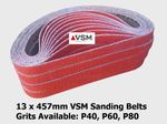 13 X 457mm  VSM XK850X CERAMIC SANDING BELTS FOR POWER FILE PREMIUM QUALITY