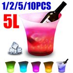 1/2/5/10PCS 5L LED Ice Bucket Wine Drinks Champagne Bar Party 7 Color Changing