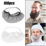 100pcs Beard Net Disposable Nylon Beard Guard Net Elastic for Restaurant Kitchen