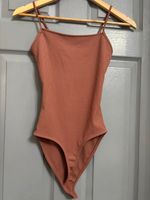 Primark Terracotta Ribbed Cami Bodysuit Size 2XS