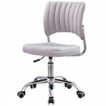 Armless Swivel Task Chair Padded Cushion Armless Rolling Chair Compact Design