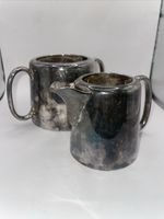 Antique Frank Cobb & Co Sheffield EPNS Creamer & Sugar Bowl Set c.1930s