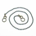 Ball Type Basin Chain with S Hook, 300mm (12 inch) - Chrome Plated