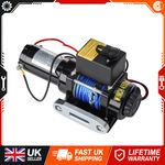 Electric Winch 12v 4500lb/2041kg Fiber Rope & Twin Wireless Remote Workshop UK