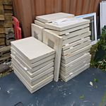 36 White Square Stone Paver Slabs,  £3598 Everything As A Lot, 600x600x50.