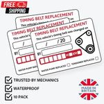 10x Timing Belt Replacement Stickers 75x52mm | Cam Belt Service MOT Reminder