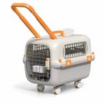 Rolling Pet Carrier Ventilated Wheeled Dog Crate Spacious for Cats