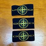 Stone Island Compass Logo Sleeve Patch Badge Set x3 Black/Yellow Cloth