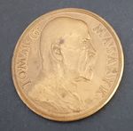 Czechoslovakia Medal Tomás Masaryk 85th Birthday 1935. 50mm 50g. Superb Piece.  