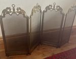 1920s Fire Screen Griffin Detail  Brass Folding , laid flat-35 inches .