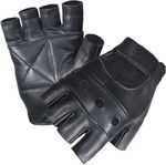New Leather Fingerless Men Weight Training Cycling Wheelchair Gloves Black 5010