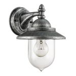 Classic Style Outdoor Wall Lamp Lantern in Brushed Black Silver with Clear Sh...