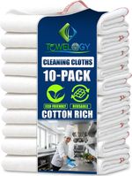 10 Pcs Jumbo Cotton Dish Cloth Kitchen Multipurpose Cleaning Drying Towels