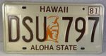 Hawaii King Kamehameha Number License Plate Genuine Used Condition