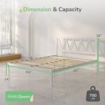NOVILLA QUEEN BED FRAME WITH HEADBOARD, METAL PLATFORM BED FRAME, HEAVY DUTY, -