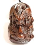 BY103 - 2.2" Boxwood Carved Figurine Carving Netsuke - Dragon