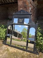 Antique Ebonised 19th Century Victorian Black Overmantle Mirror