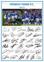13193. Ipswich Town 2026-27 Signed Team Photo Sheet (PRINTED AUTOGRAPH - A4)