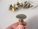 Vintage Brass Cupboard Knob Drawer Handle Pull Old Cabinet Mid Century - £5each