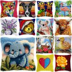 Elephant Koala Latch Hook Kits Pillowcase Embroidery Cushion Cover Making Kit