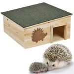 Wooden Hedgehog House Detachable Rainproof Bitumen Roof Hibernation Nesting Box