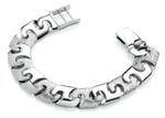 STERLING SILVER MENS BRACELET - 15mm WIDTH - 8.5 INCH - 47.9 GRAMS