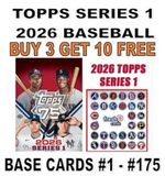 2026 TOPPS SERIES 1 BASEBALL  - BASE CARDS #1 - #175 FREE UK POSTAGE