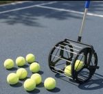 Tennis Ball Collector Roller Hopper Adjustable Handle 80 Ball Capacity Pickle 