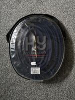 HY Equestrian Soft Webbing Lunge Rein in the color Navy/Silver.