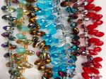 clearance-98-100 beads Crystal teardrop faceted 12x6mm all colour red blue purpl