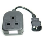 IEC C14 Male Plug to UK Extension lead Socket 3 Pin UPS Power Adapter Cable 15cm