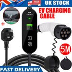 EV Charging Cable Type 2 UK Plug 3 Pin Electric Vehicle Car Charger Portable 13A