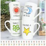 Job Lot 36x White Porcelain Coffee Mugs Tea Cups With Slogans Catering Wholesale