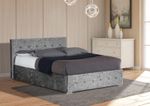 Crushed Velvet Ottoman Storage Bed Frame 3ft Single, 4ft6 Double, 5ft King Size
