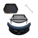 N Fret Fire Front, Grate and Ashpan Black Fire Set Bundle 16" Fireplace Opening