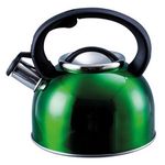 Whistling Kettle Stainless Steel Green 2.5L Liberty For Camping Caravan